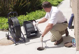 John, one of our Corte Madera plumbing techs is clearing a sewer line